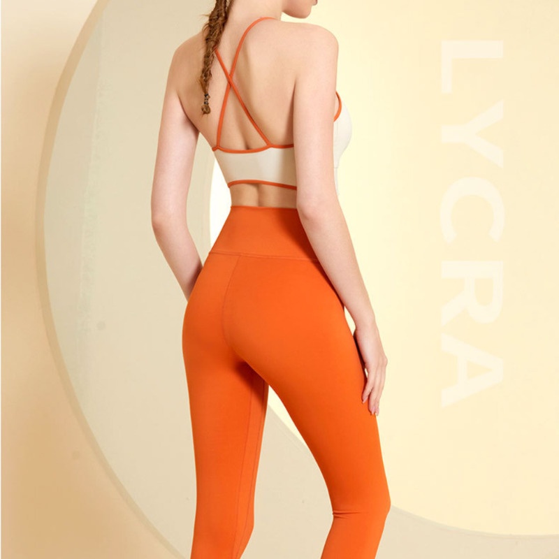 Bộ Đồ Tập Yoga Áo Ngực Thể Thao Dây Chéo Sau Lưng Không Đường May
