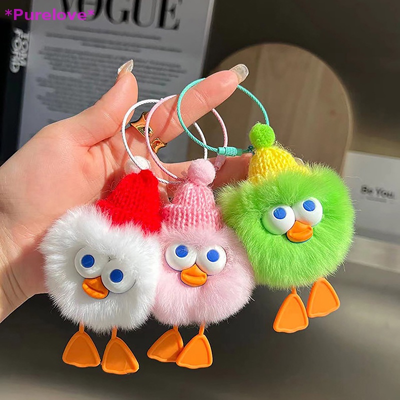 1 Móc Khóa Lông Thỏ Nhiều Màu Đáng Yêu Mới