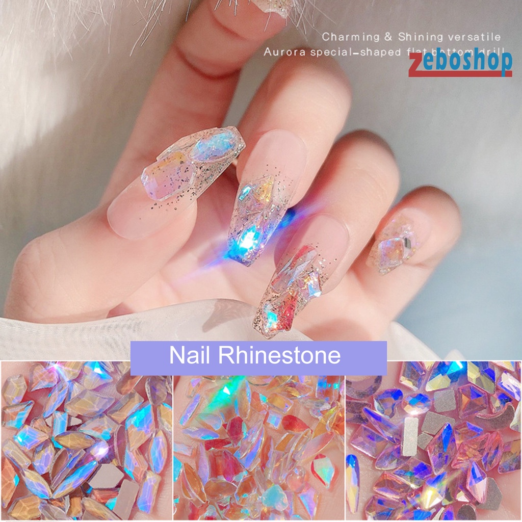 Set 100 Hạt Đá 3D Nhiều Kích Cỡ Trang Trí Móng Nghệ Thuật DIY