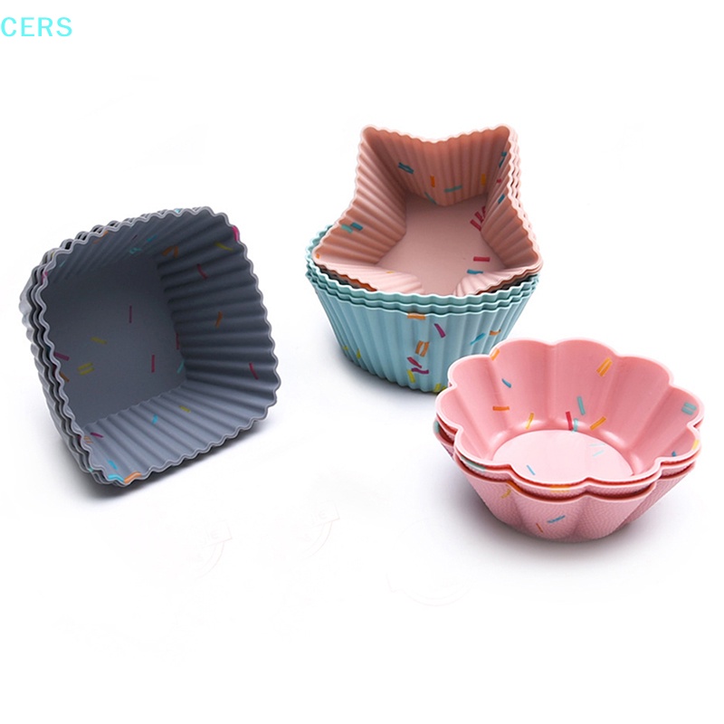 Set 12 Khuôn Silicone Làm Bánh Cupcake Nhiều Hình Dạng DIY