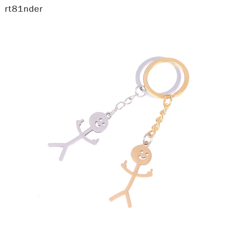 Rt Móc Khóa Hình Người Nhỏ Bằng Thép Không Gỉ Mặt Dây Chuyền Graffiti Vui Nhộn n