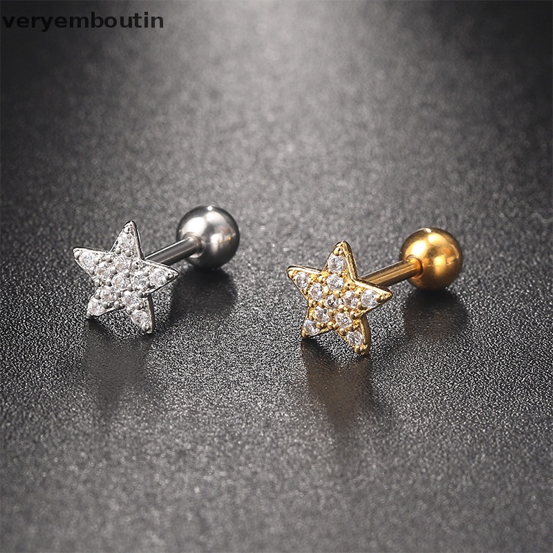 1 Khuyên Tai Dạng Xoắn Ốc Đính Đá Zircon