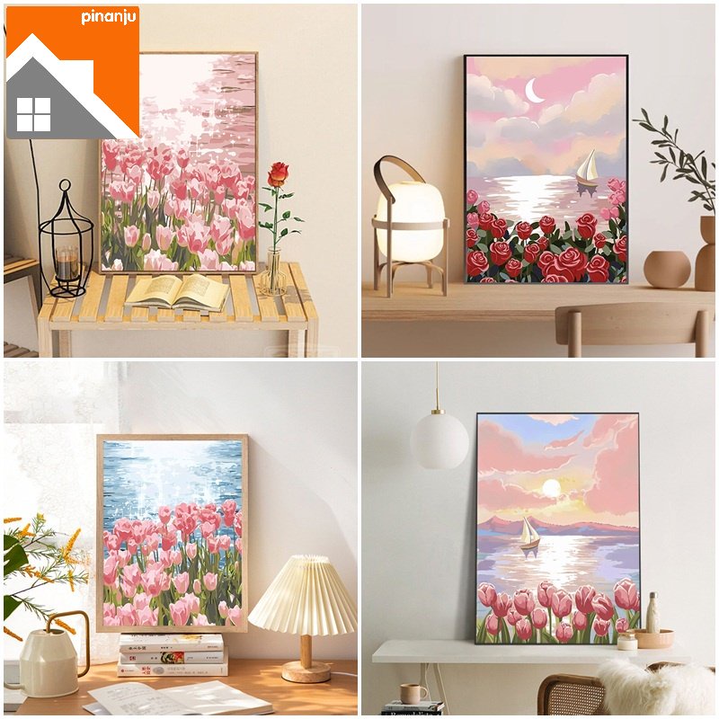 Lõi Tranh Treo Tường Hình Hoa Tulip Đơn Giản Sáng Tạo