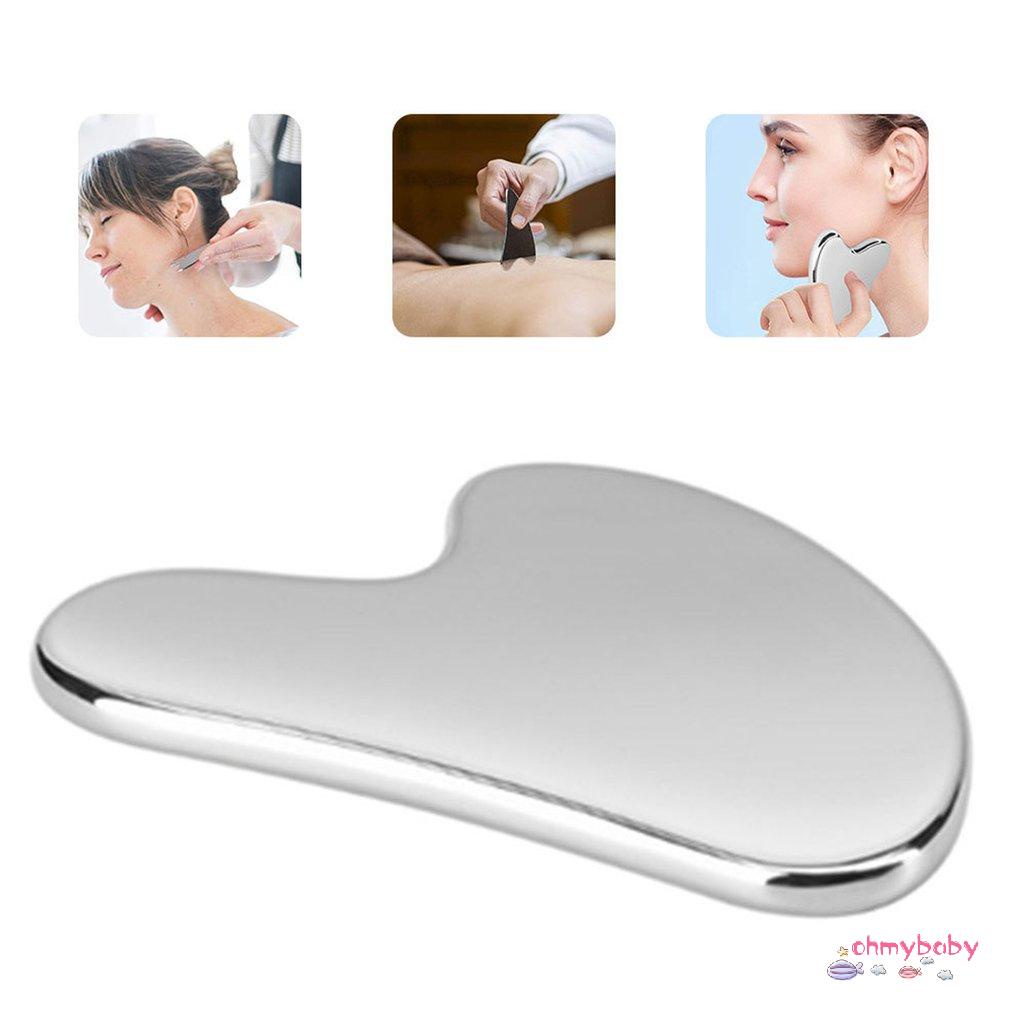 [OMB] Máy mát xa chăm sóc da mặt bằng thép không gỉ Con lăn Guasha Board Dụng cụ làm đẹp sức khỏe hình trái tim [Z/9]