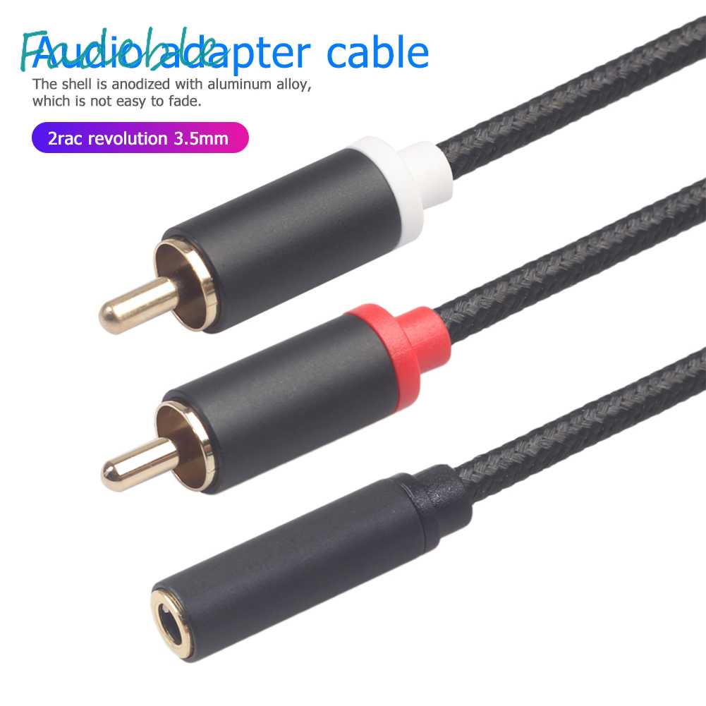 Dây Cáp Âm Thanh 0.4m RCA 2 RCA Đầu Đực Sang Đầu Cái 3.5mm