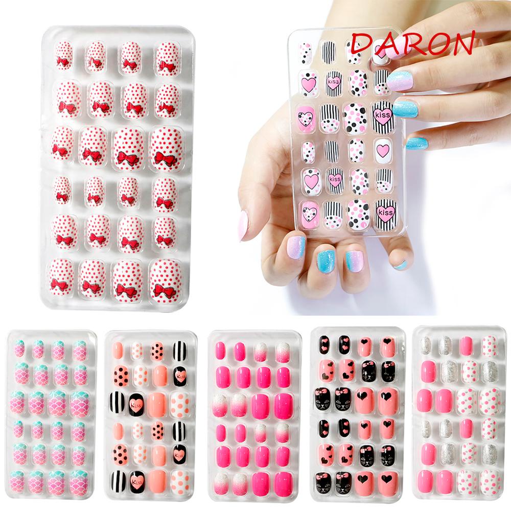 Set 24 Móng Tay Giả Dạng Nhấn Che Phủ Toàn Diện Tự Dính