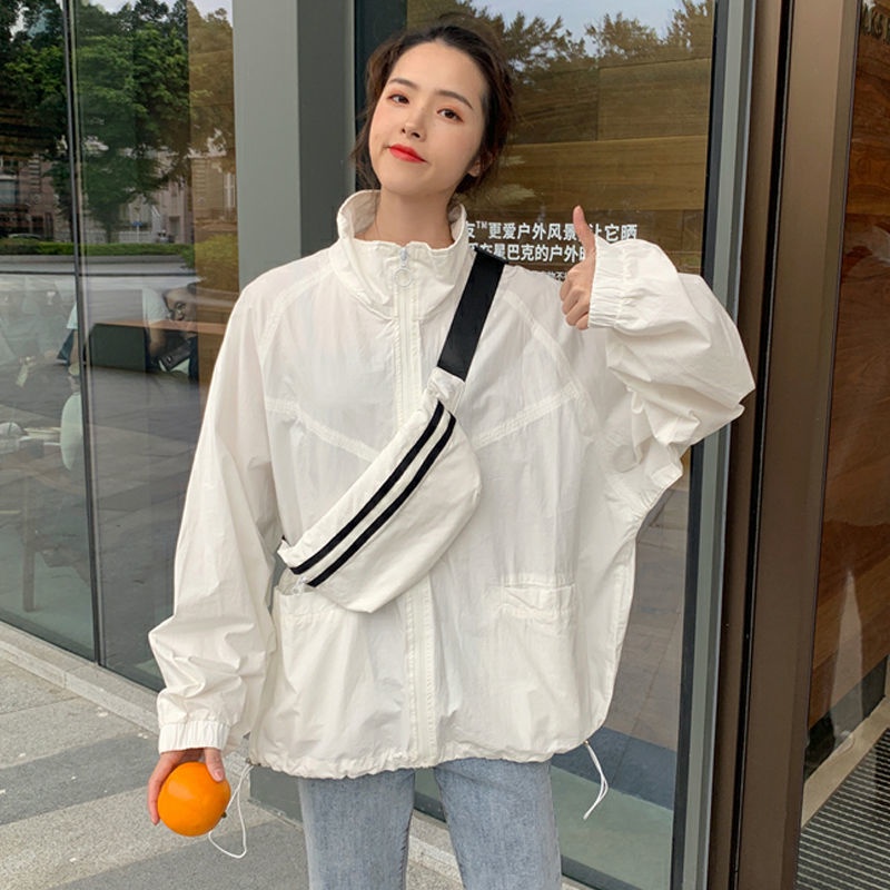 Áo Khoác Bóng Chày Mỏng Dài Tay Dáng Rộng Thời Trang Mùa Hè Hàn Quốc Mới Dành Cho Bạn Nữ