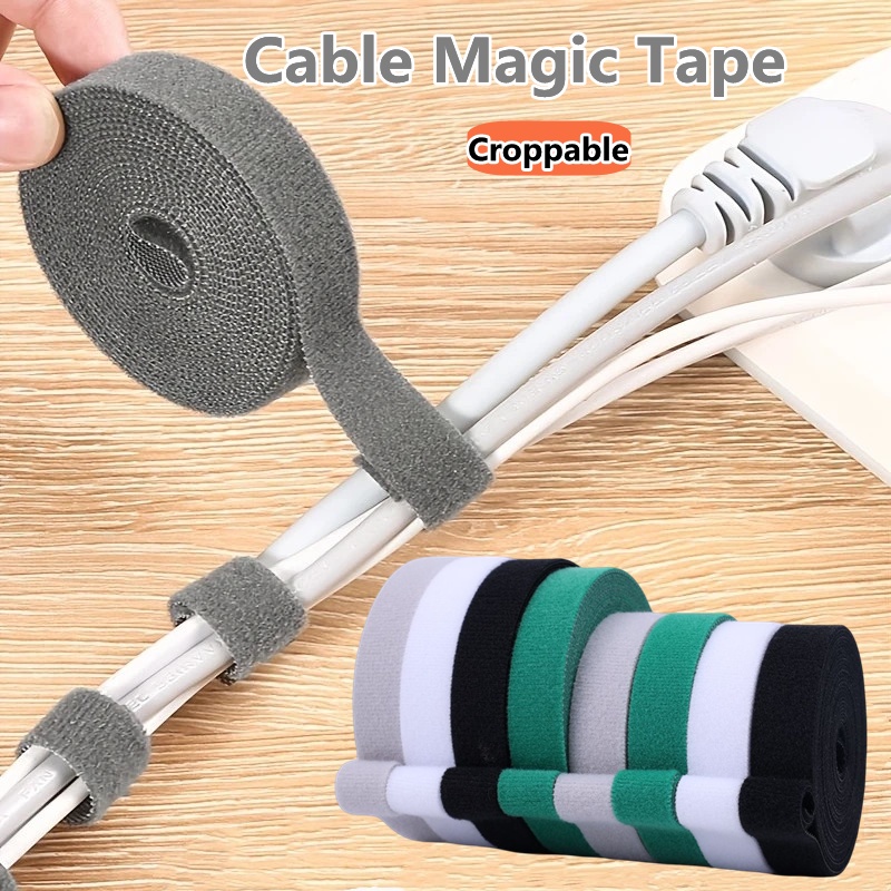 Cuộn Băng Quấn Dây Cáp Sạc USB Tự Dính Bằng Nilon Dài 3 / 5M Đa Năng Tiện Dụng