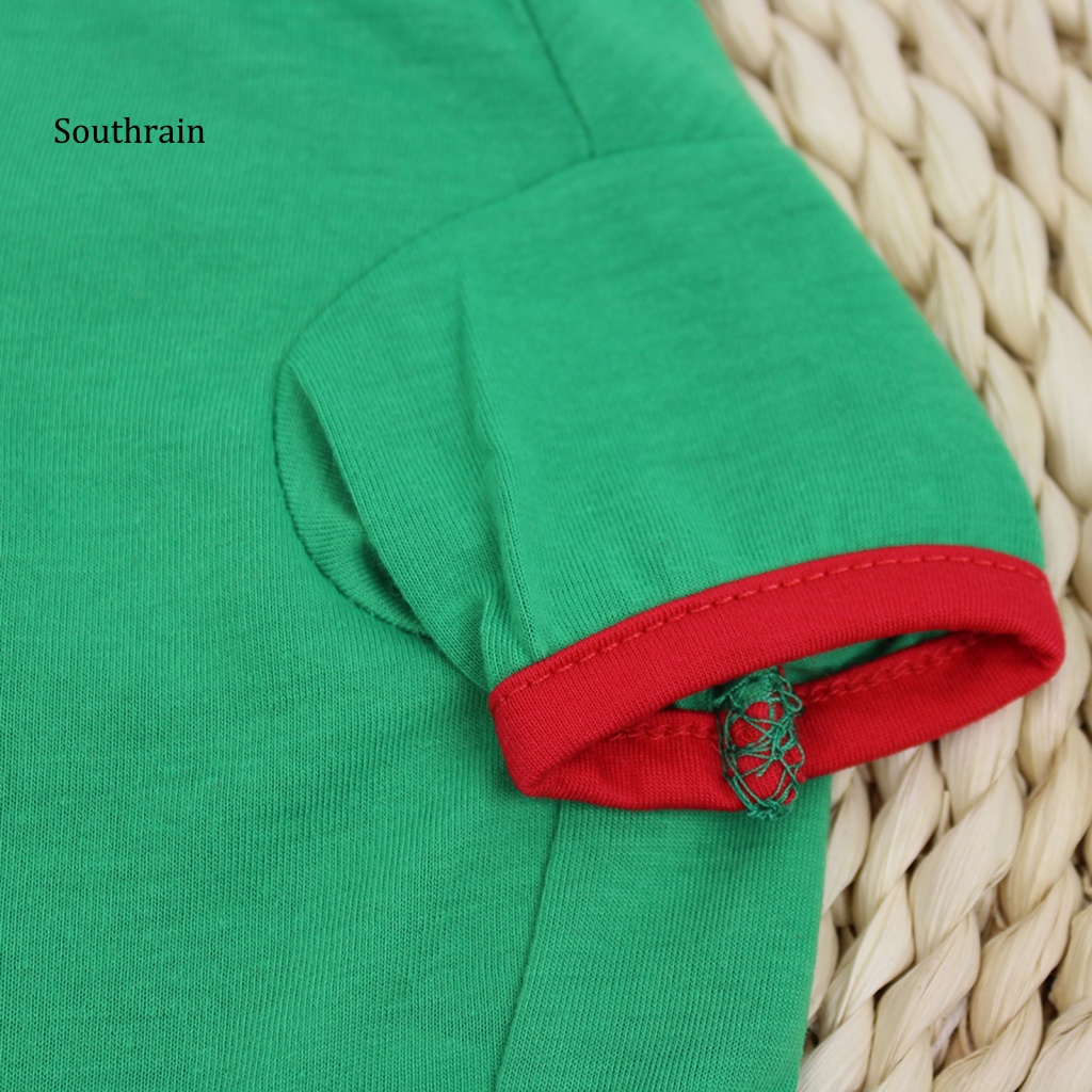 Áo Thun In Họa Tiết Giáng Sinh Màu Xanh Lá Thời Trang Mùa Hè Cho Cún Cưng