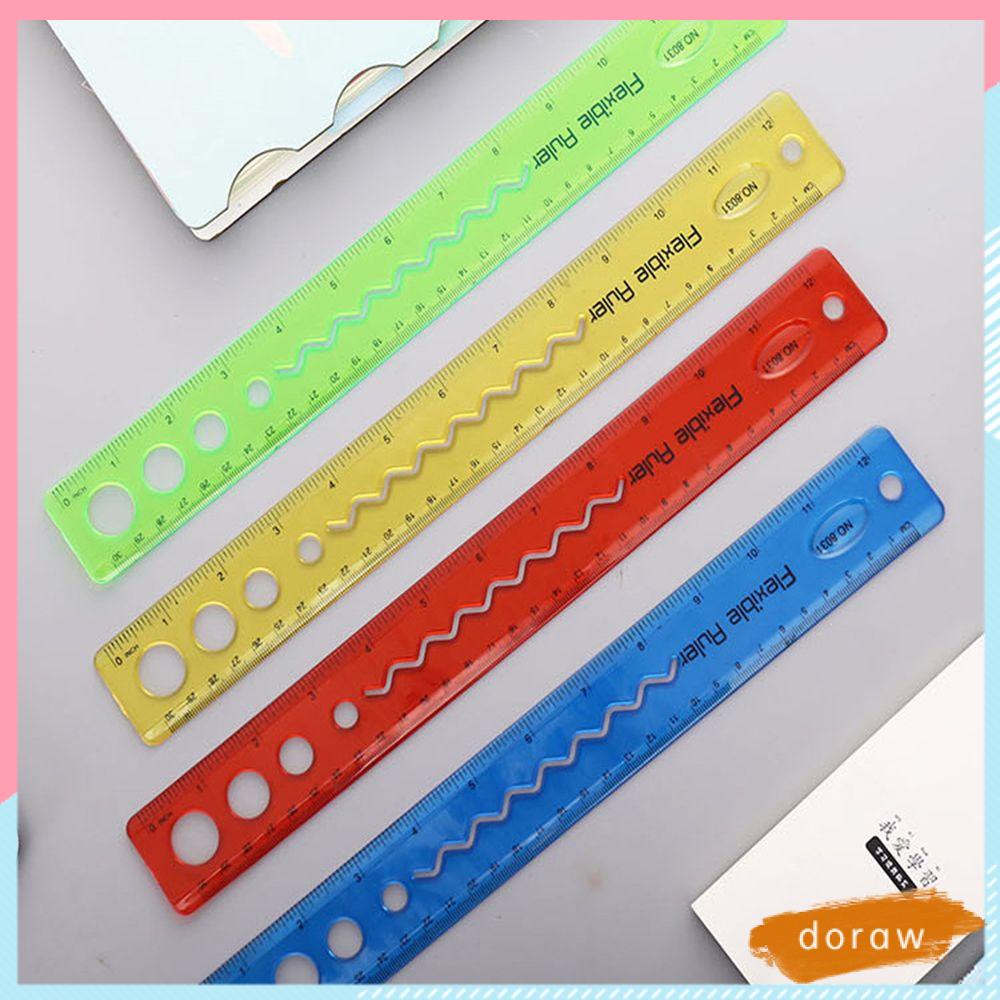Thước Đo Đa Năng 30cm Trong Suốt Họa Tiết Hoạt Hình Dễ Thương
