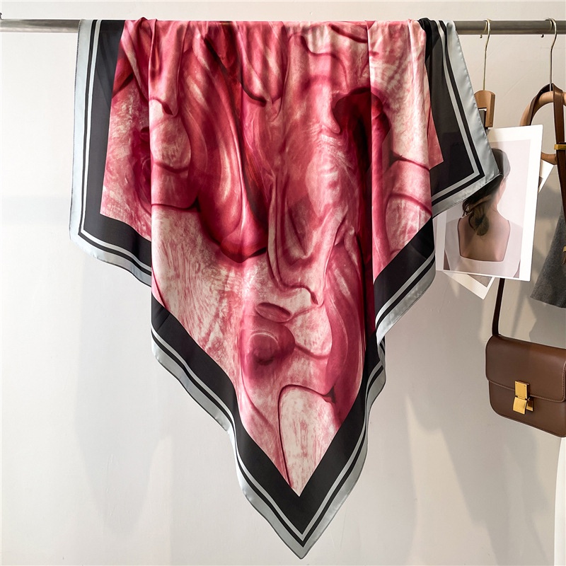 Khăn Quàng Cổ Chống Nắng Mùa Hè Bằng Lụa Satin Cỡ Lớn 110cm Xoay Được Nhiều Màu Sắc