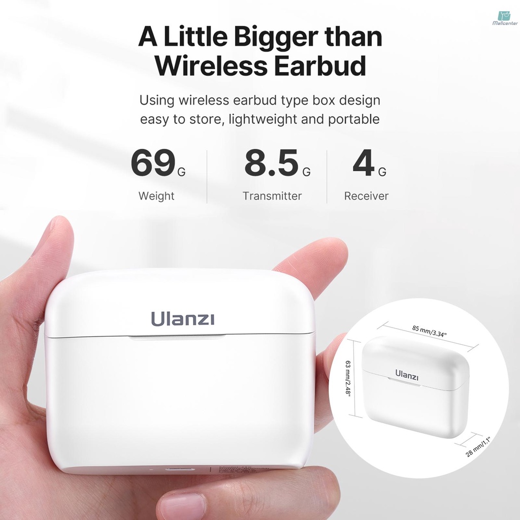 Ulanzi J12 Wireless Microphone System with 1 Receiver &amp; 2 Microphones 20M Transmission Range Built-in Battery with Charging Case Replacement for iPhone 13/13 Pro/12/12 Pro/11/11 Pro/ 10 Live Streaming