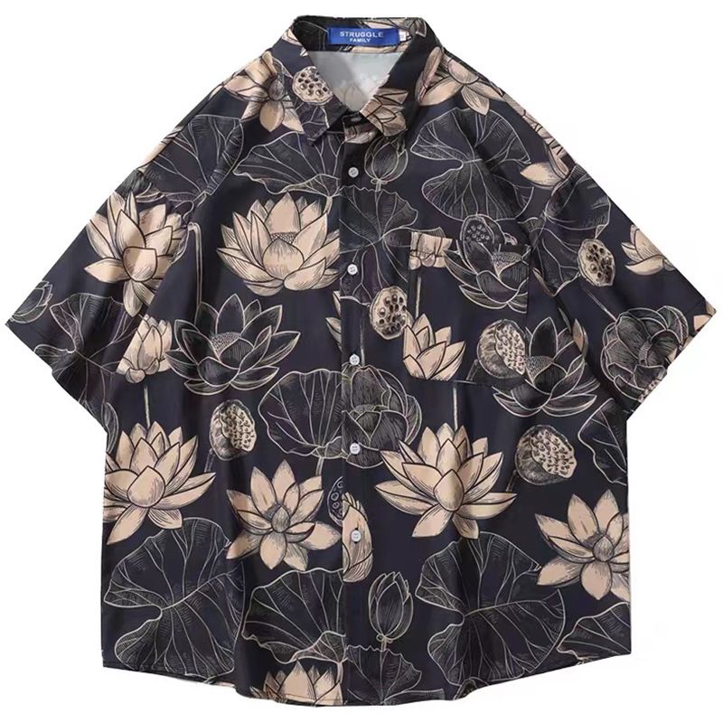 Áo Sơ Mi Tay Ngắn Phong Cách Hong Kong Thời Trang Mùa Hè Cho Nam Và Nữ