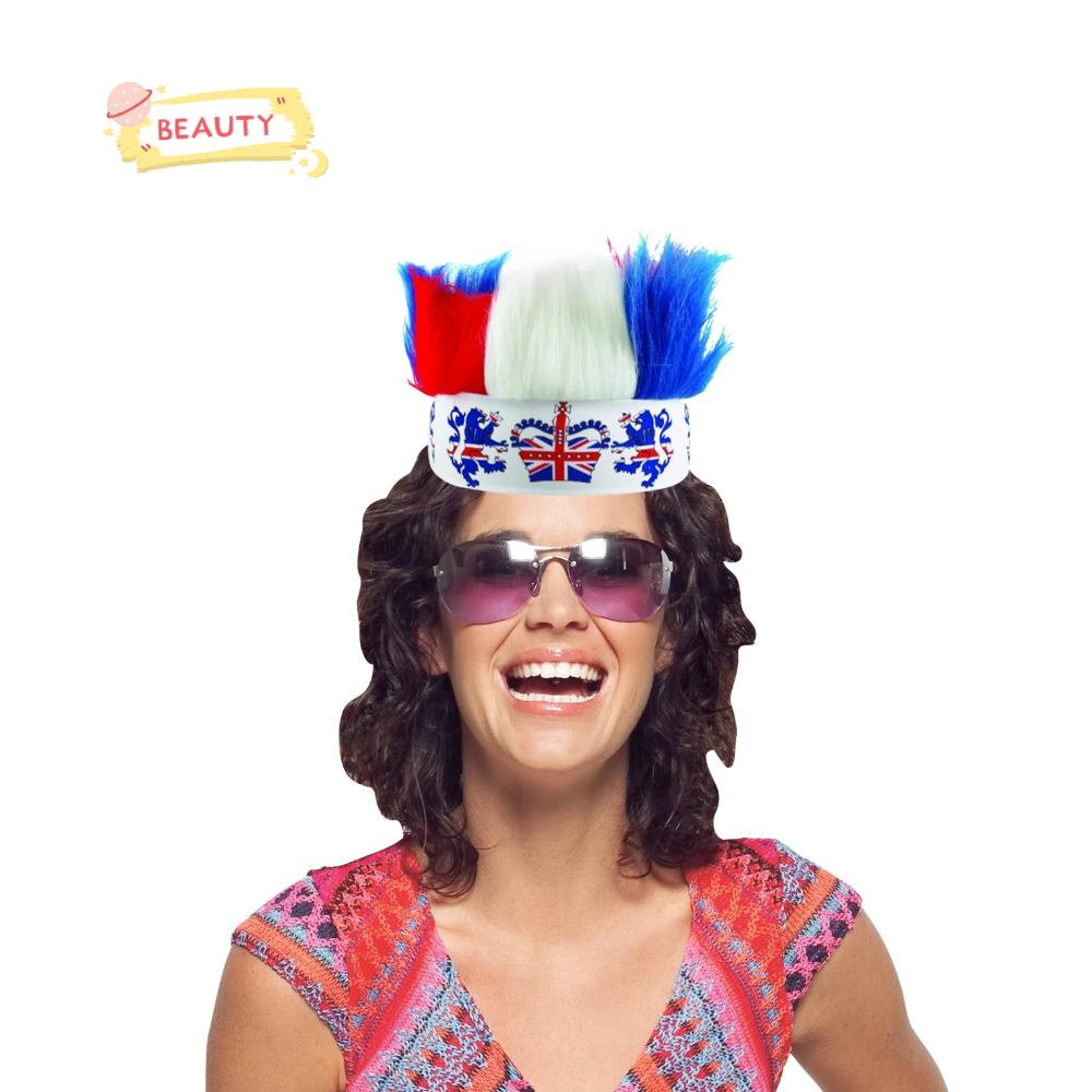 Tóc Giả Màu Đỏ Trắng Xanh Hoá Trang Vua Quanlity