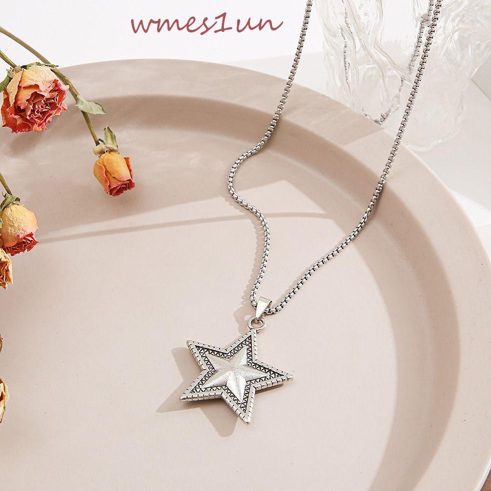 Vòng cổ Hợp Kim Mặt Hình Ngôi Sao WMES15H Phong Cách Hip hop Thời Trang Cho Nam