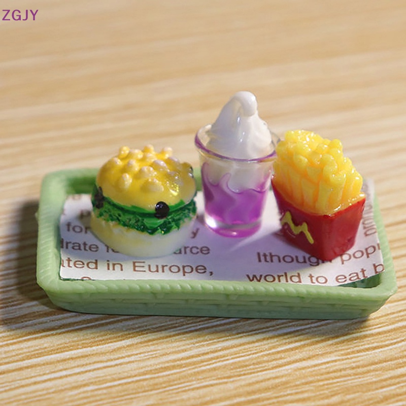 Set Mô Hình Khoai Tây Chiên Và Burger Mini Trang Trí Nhà Búp Bê Mới