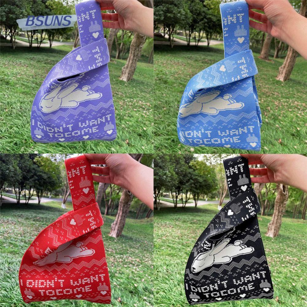 Túi Xách Mini Đan Len Có Dây Đeo Cổ Tay Thời Trang Cho Nữ