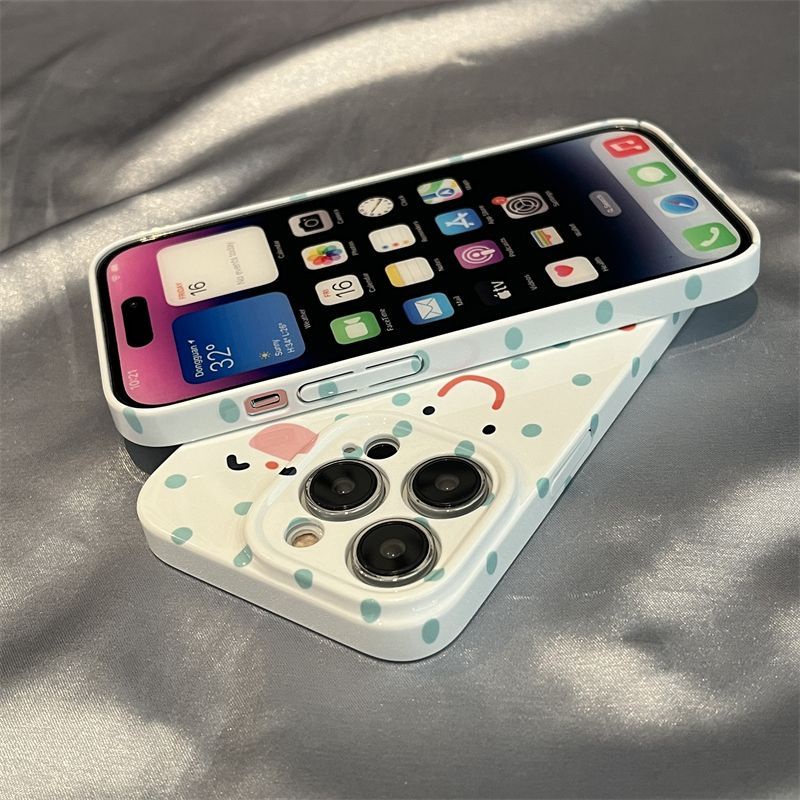 Ốp Điện Thoại Siêu Mỏng Họa Tiết Chấm Bi Đơn Giản Cho iPhone13promax 1214 JSI2