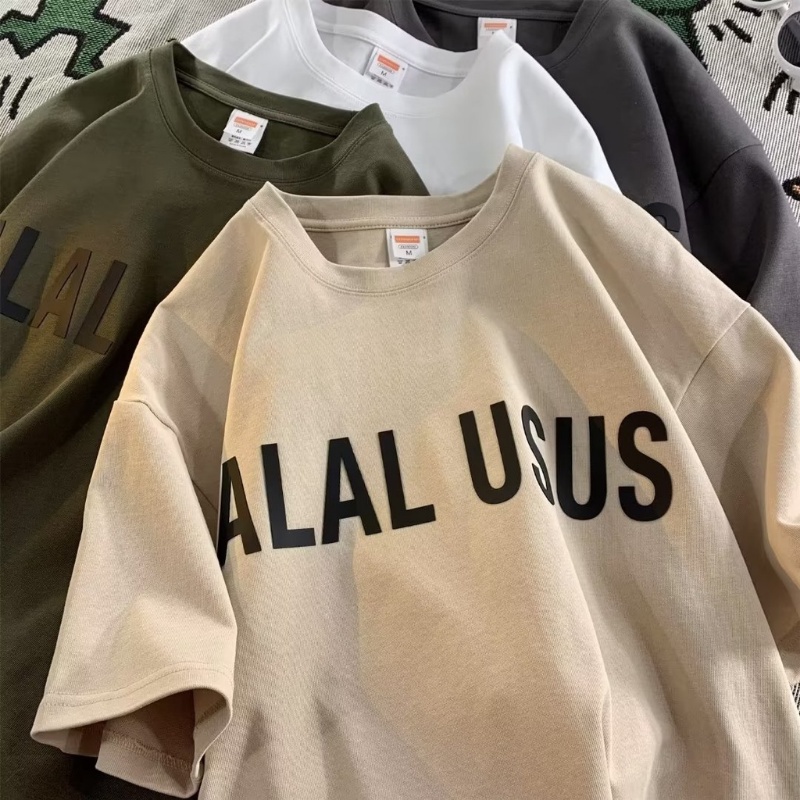 Áo Thun Tay Ngắn Dáng Rộng Bằng Cotton Nguyên Chất Thời Trang Đường Phố Mỹ Trọng Lượng Nặng 260g