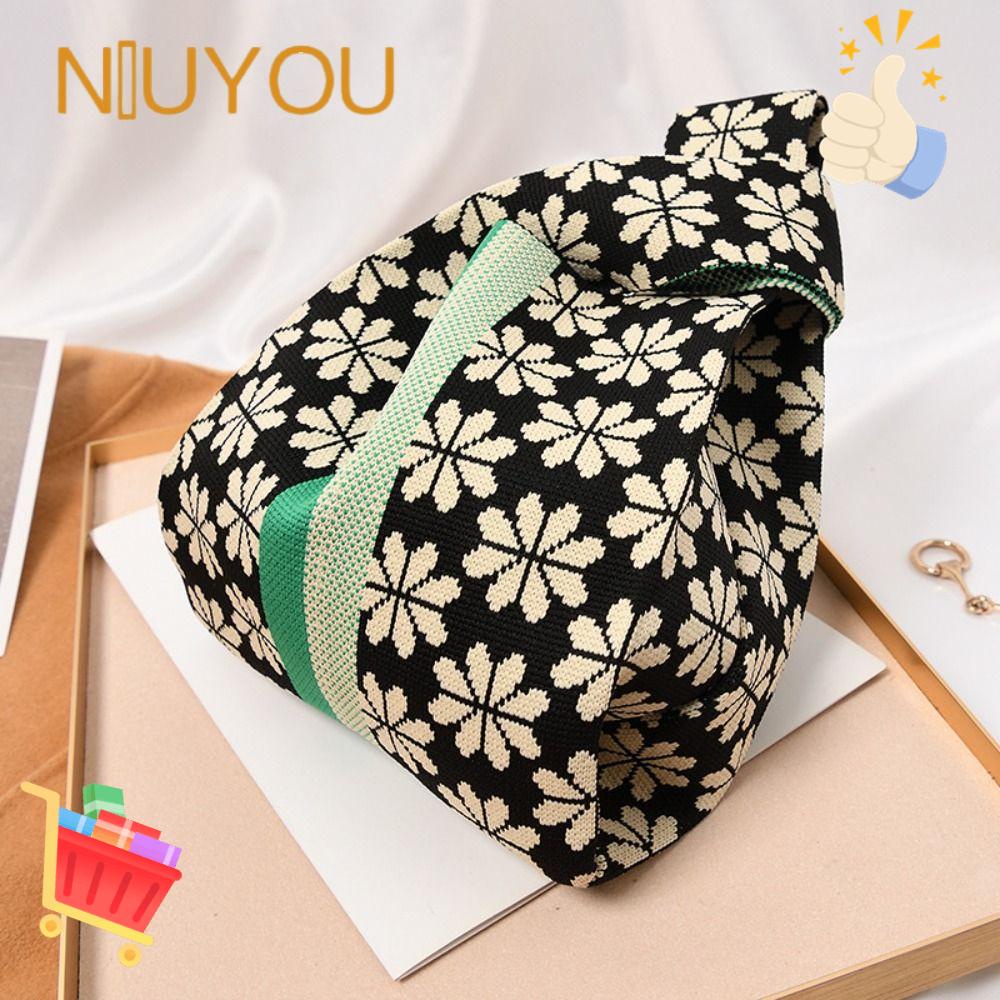 Túi Xách Mua Sắm Mini Đeo Cổ Tay Thắt Nút Độc Đáo Cho Nữ