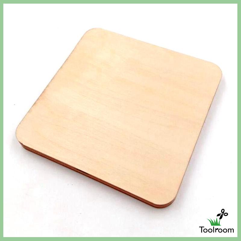 Set 10 Tấm Gỗ Trơn Hình Vuông 7x7cm Làm Đồ Thủ Công DIY Đa Ứng Dụng