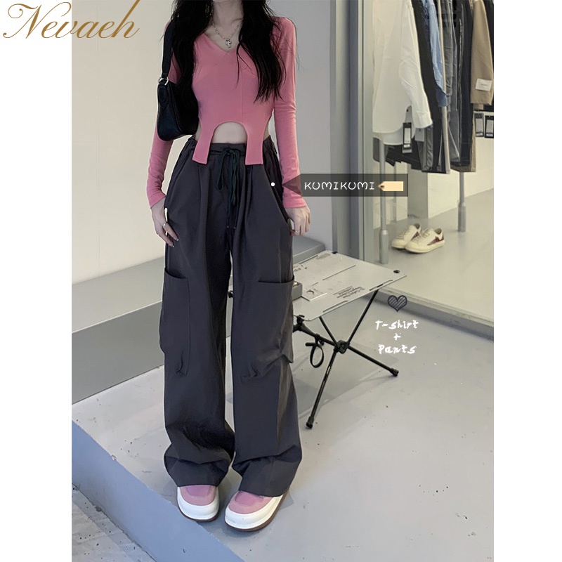 Quần Dài Nữ Ống Rộng Phong Cách retro Mỹ Thời Trang Mùa Hè Mới