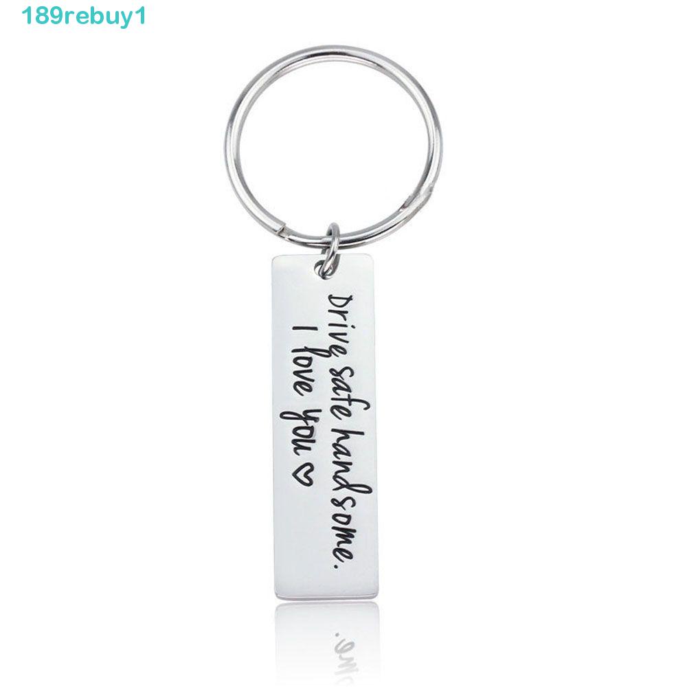 Rebuy1 Móc Khóa Bằng Thép Không Gỉ Khắc Chữ I Love You Thời Trang