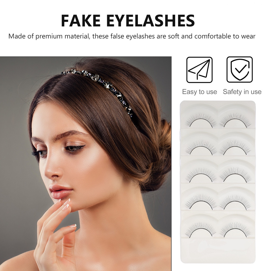 Bộ 5 Cặp Lông Mi Giả Từ Tính Màu Đen Tự Nhiên 3X1.7X0.7CM