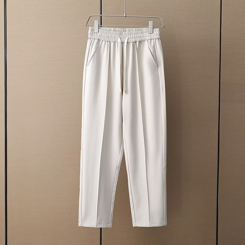 Quần Dài Lưng Thun Dáng Rộng Màu Đen Thời Trang Mùa Hè Cao Cấp Cho Nam