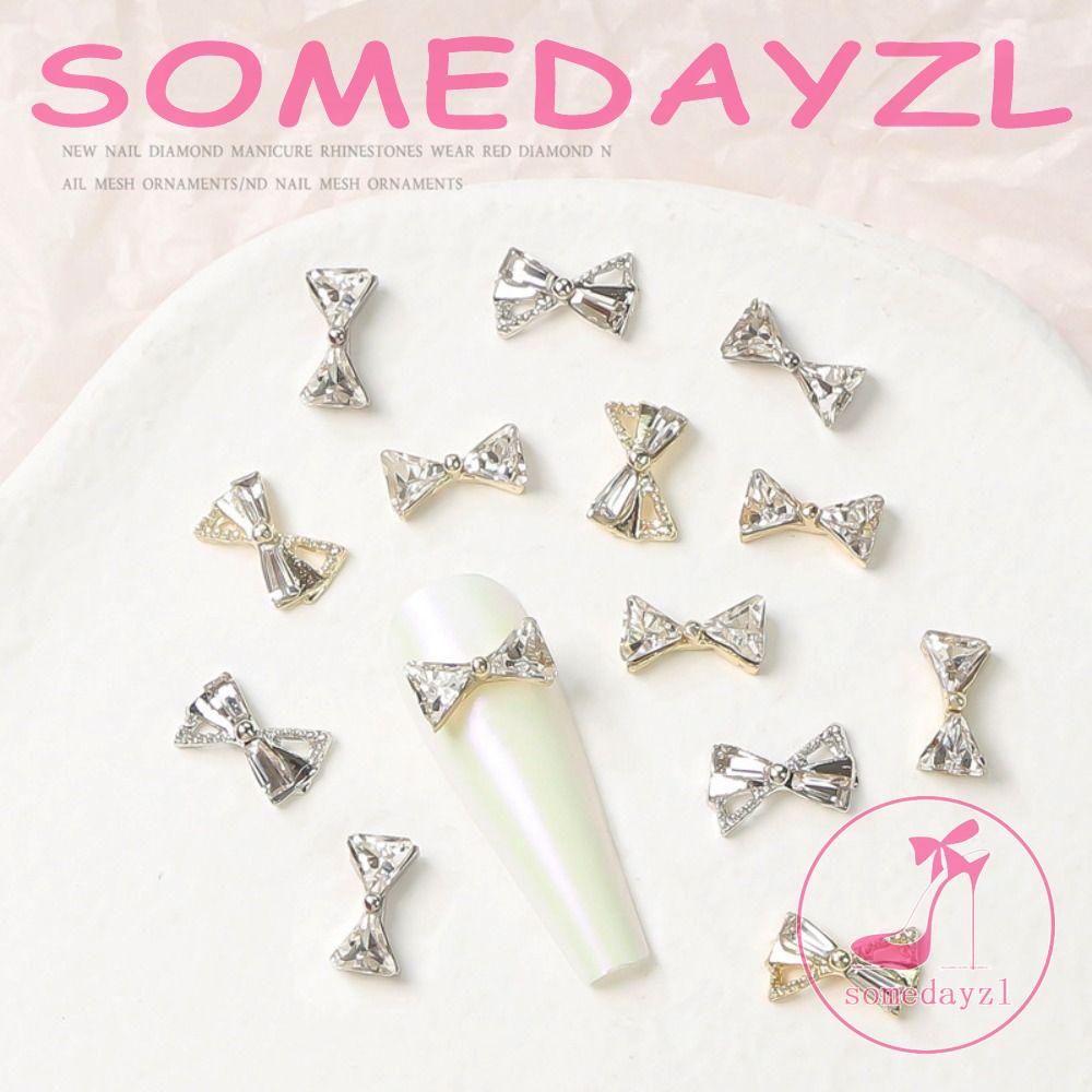 Set 10 Phụ Kiện Trang Trí Móng Tay Hình Nơ Bằng Hợp Kim Sang Trọng