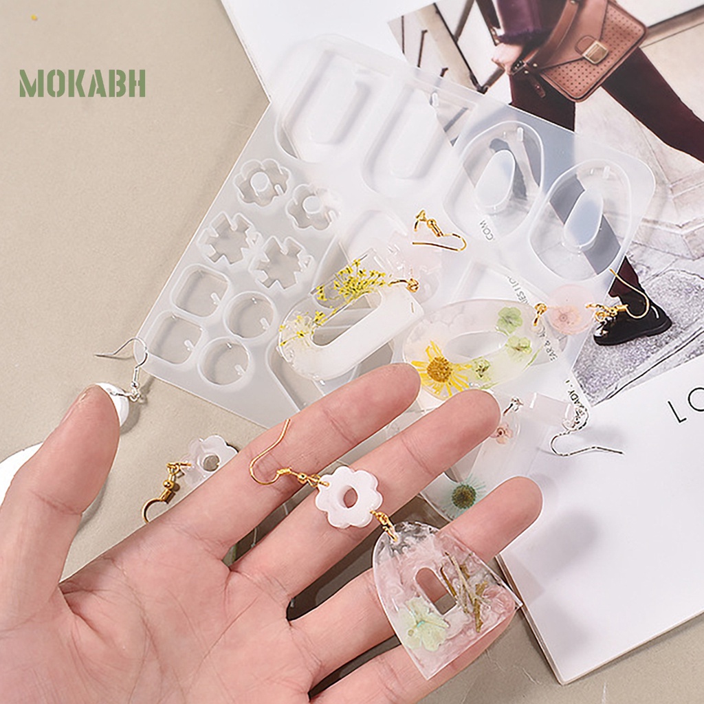 [Mới] Khuôn Làm Bông Tai Epoxy Hình Học / Ngôi Sao / Mặt Trăng Chống Dính Dễ Dàng Sử Dụng DIY