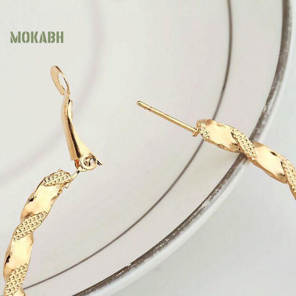 Khuyên Tai Vòng Tròn Lớn Xoắn Thời Trang Cho Nữ