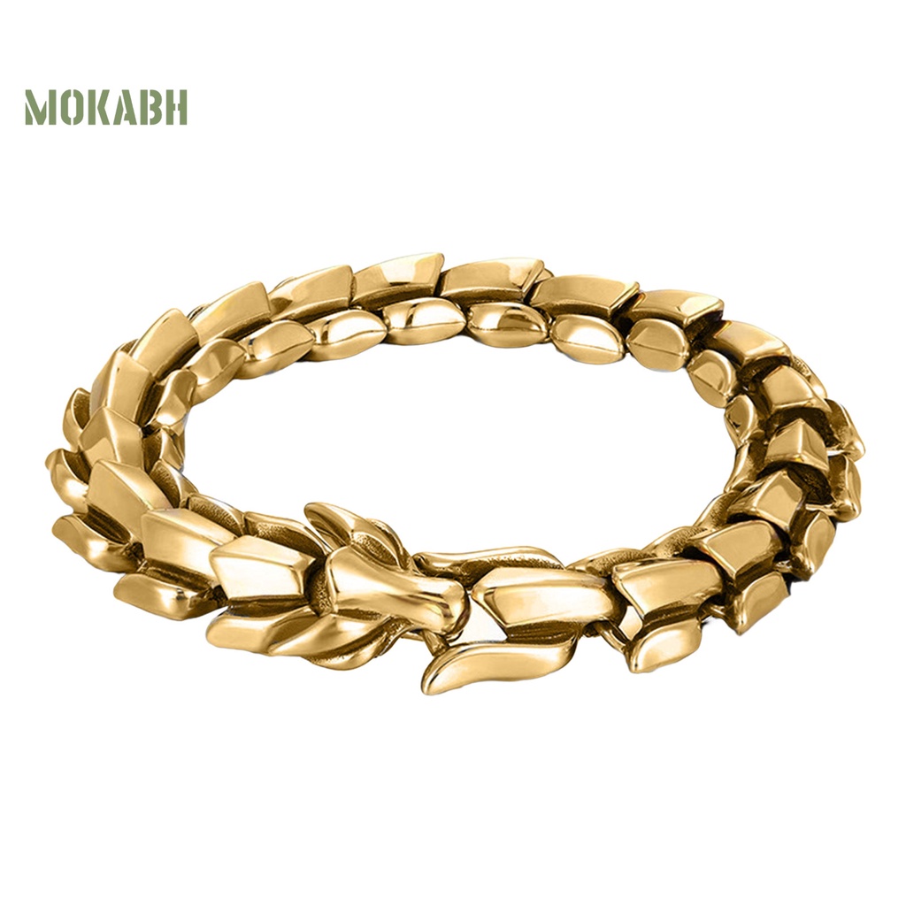 Vòng Tay Hình Đầu Rồng Phong Cách Âu Mỹ Cá Tính Cho Nam