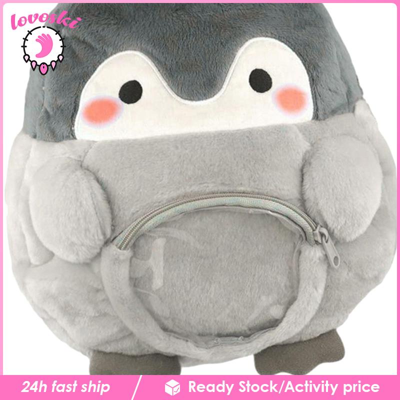 Balo Y2K Hình Chim Cánh Cụt Nhồi Bông Đáng Yêu