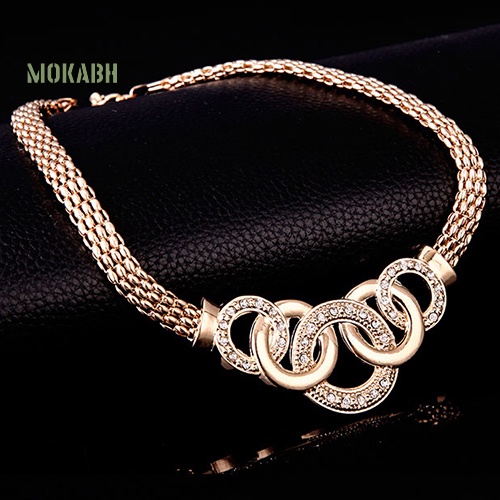 Bộ Trang Sức Gồm Vòng cổ / Nhẫn / Bông Tai / Vòng Tay Đính Pha Lê Sang Trọng Cho Cô Dâu