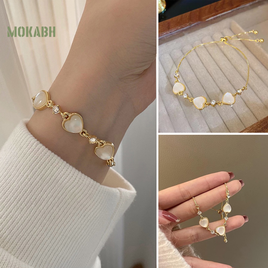 Vòng Đeo Tay Đính Đá Mắt Mèo Lấp Lánh Thời Trang Cho Nữ