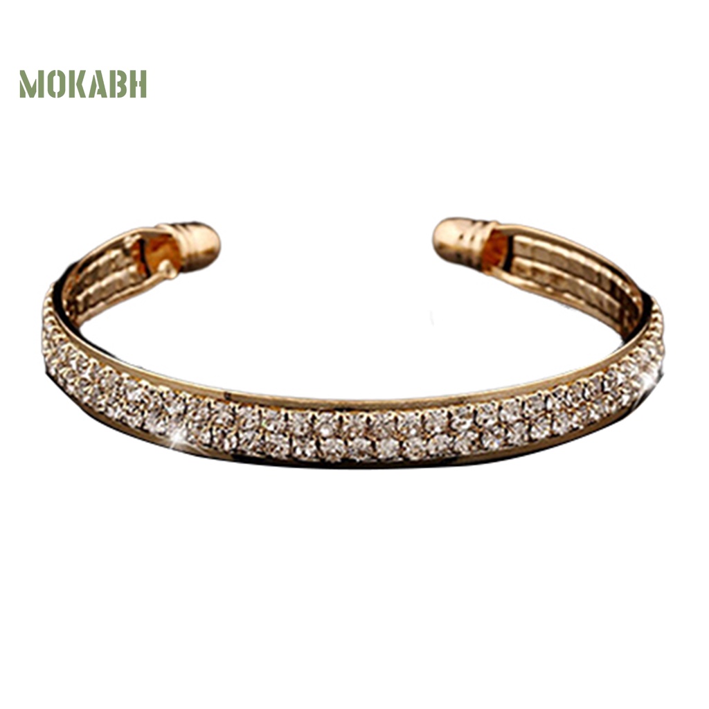 Vòng Đeo Tay Mạ Bạc Đính Đá Lấp Lánh Thời Trang Cho Nữ