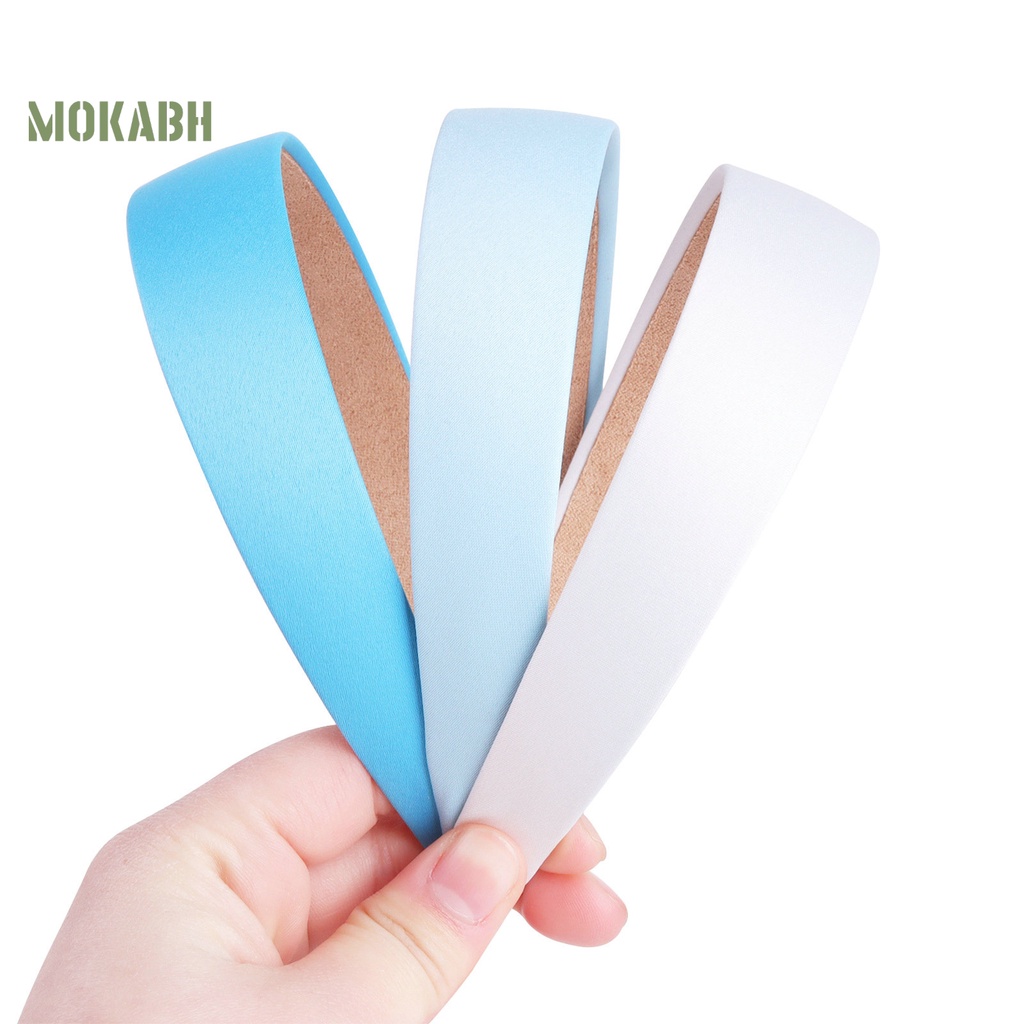 Băng Đô Cài Tóc Bản Rộng 3cm Màu Sắc Trơn Chống Trượt Thời Trang Cho Nữ