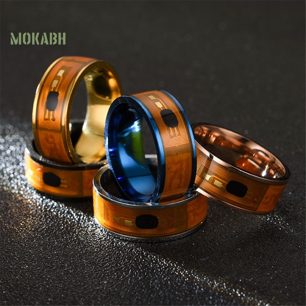 Nhẫn Đeo Tay Thông Minh Bằng Thép Không Gỉ Họa Tiết Rồng Kép NFC