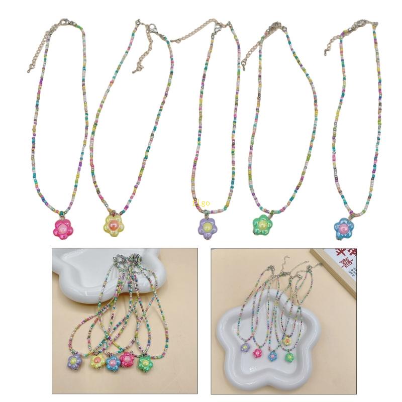 Vòng cổ Mặt Hoa Nhiều Màu Sắc Thời Trang Cho Nữ Y2K