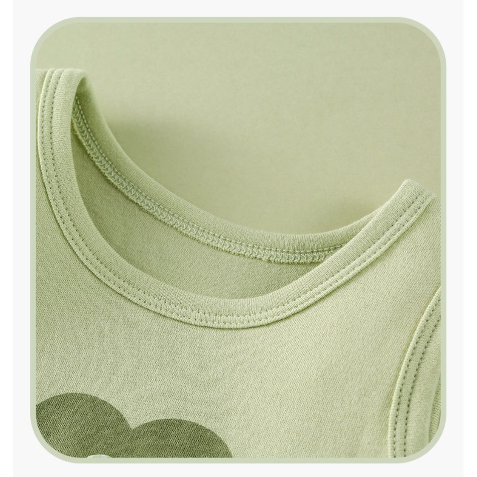 Áo Thun Không Tay Bằng Cotton Trơn Thời Trang Cho Bé Trai Và Gái 2865