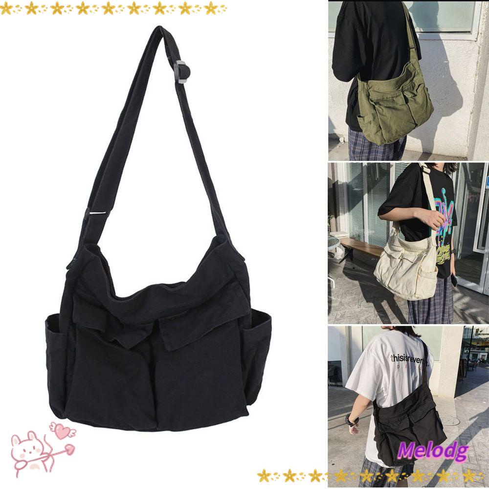 Túi Đeo Vai Bằng Vải Canvas Màu Trơn Thời Trang Cho Nữ