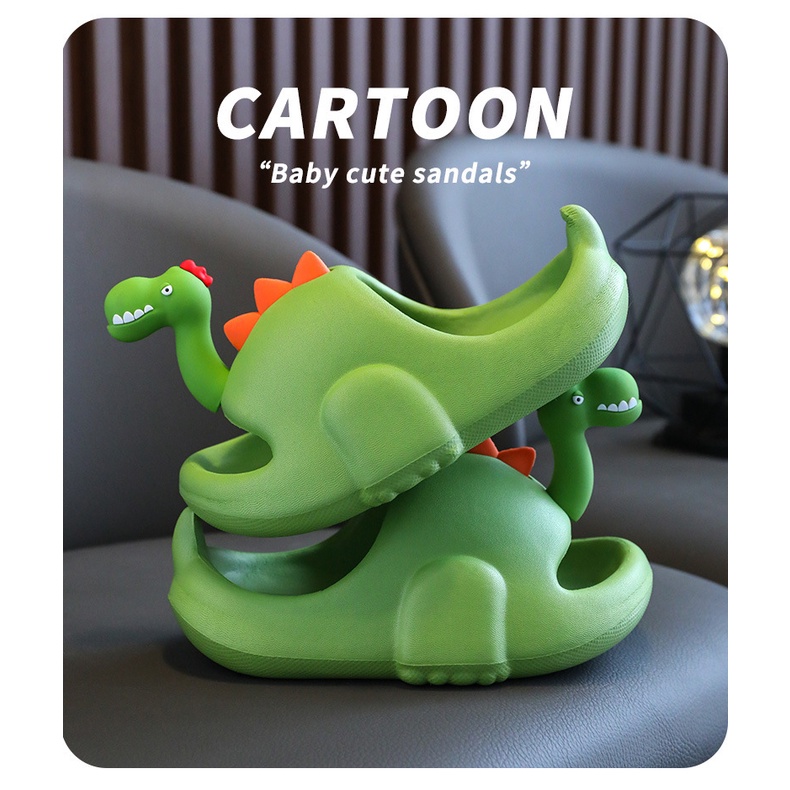 Đôi dép xỏ ngón hình khủng long dễ thương cho mùa hè - Dành cho người lớn và trẻ em dép cao su AA6425