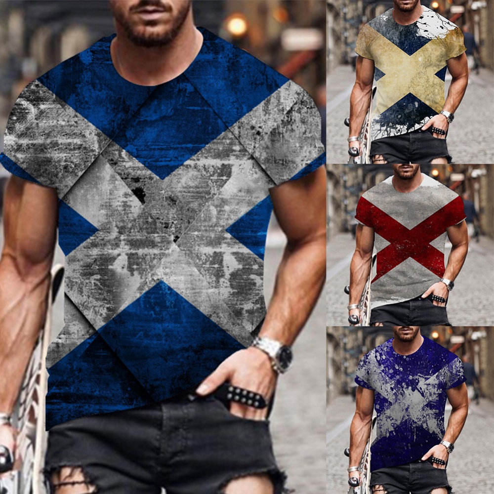 Áo Thun Thể Thao Tay Ngắn Cổ Tròn In Họa Tiết Thời Trang Cho Nam