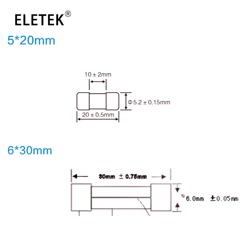 Set 10 cầu chì ống gốm chuyên dụng 5x20mm 6x30mm 250V 1A 1.5A 2A 2.5A 3A 4A 5A 6.3A 8A 10A 12A 15A 20A 25A 30A