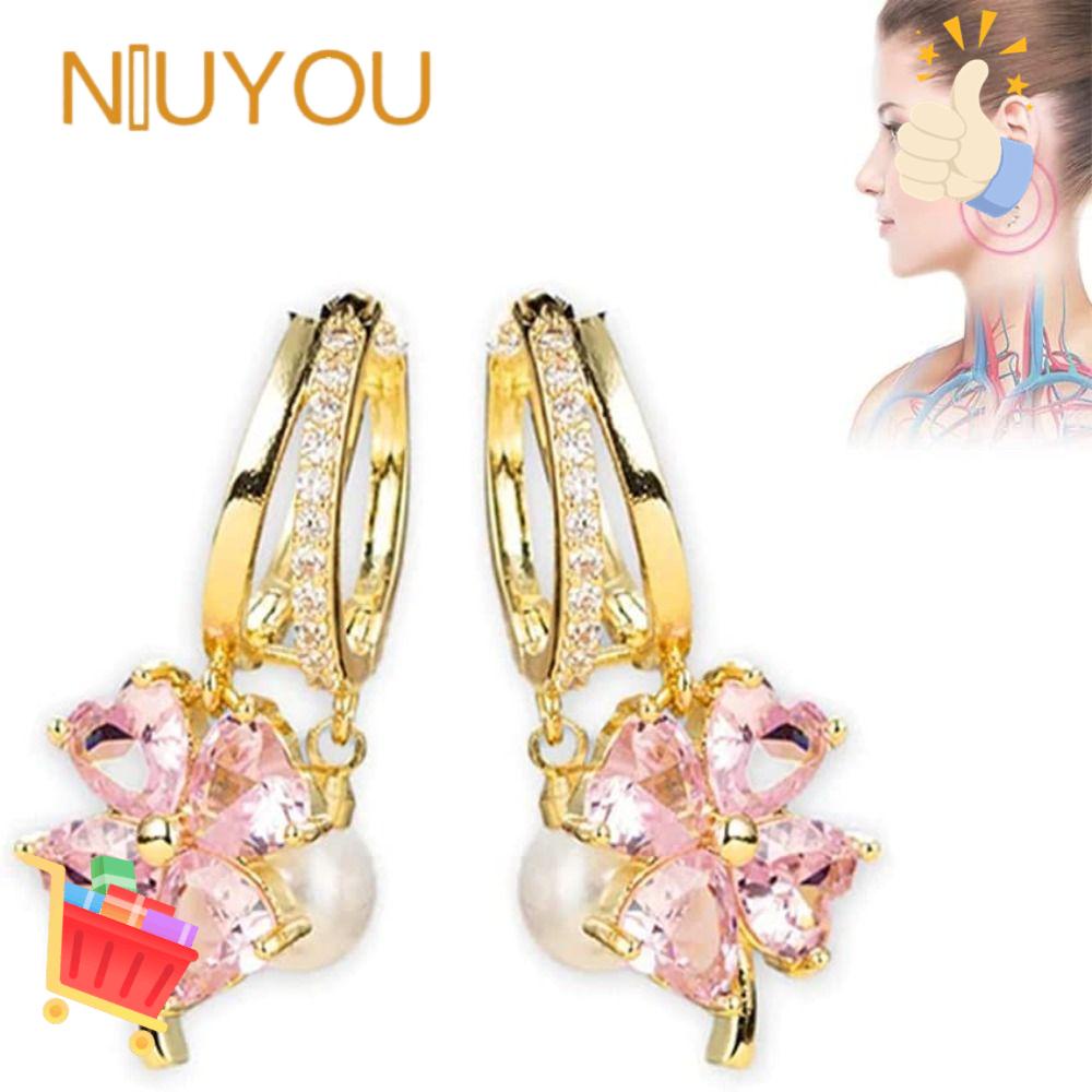 Niuyou Bông Tai Dạng Hạt Châm Cứu Hình Hoa Lủng Lẳng Từ Tính Liệu Pháp Lymphatic