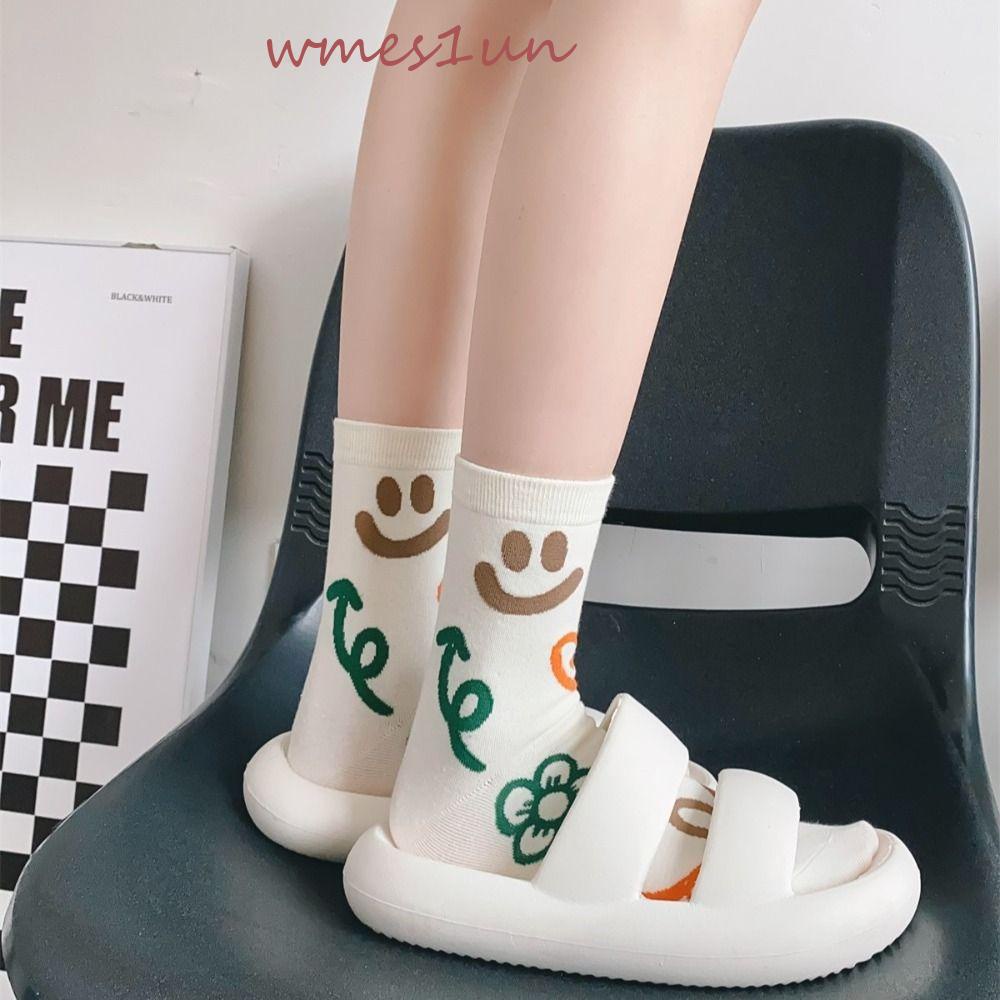 Vớ Thể Thao Mềm Thấm Hút Mồ Hôi Thoáng Khí In Hình Hoa Tulip Dễ Thương WMES15H