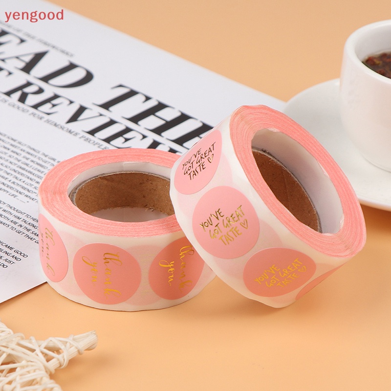 Bộ 500 Miếng Dán In Chữ Thank You Màu Hồng Dùng Trang Trí Sổ Tay