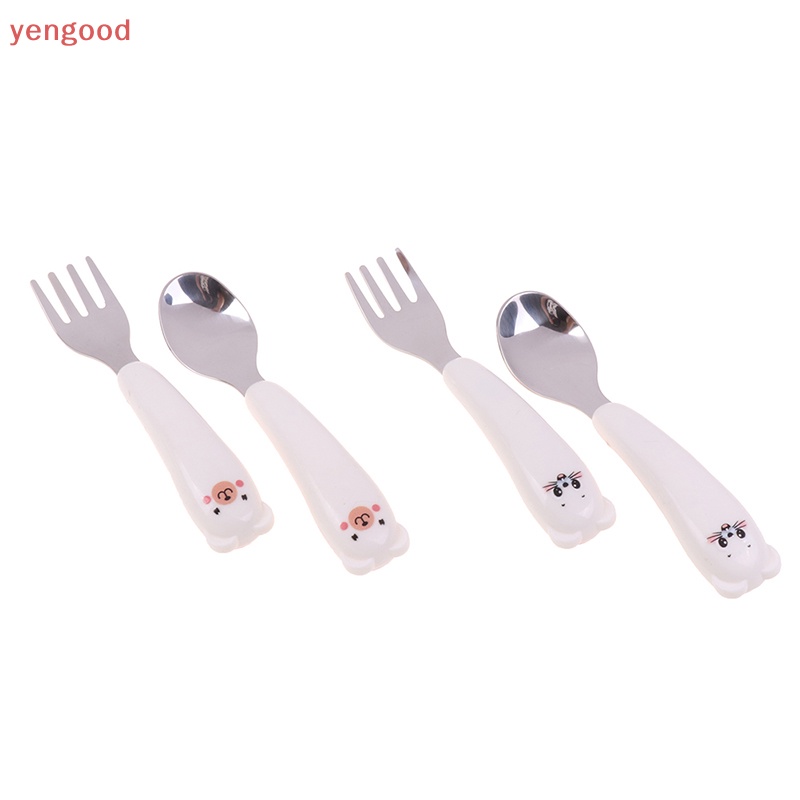 Bộ Muỗng Nĩa Inox 304 Kiểu Hoạt Hình Đáng Yêu Cho Bé