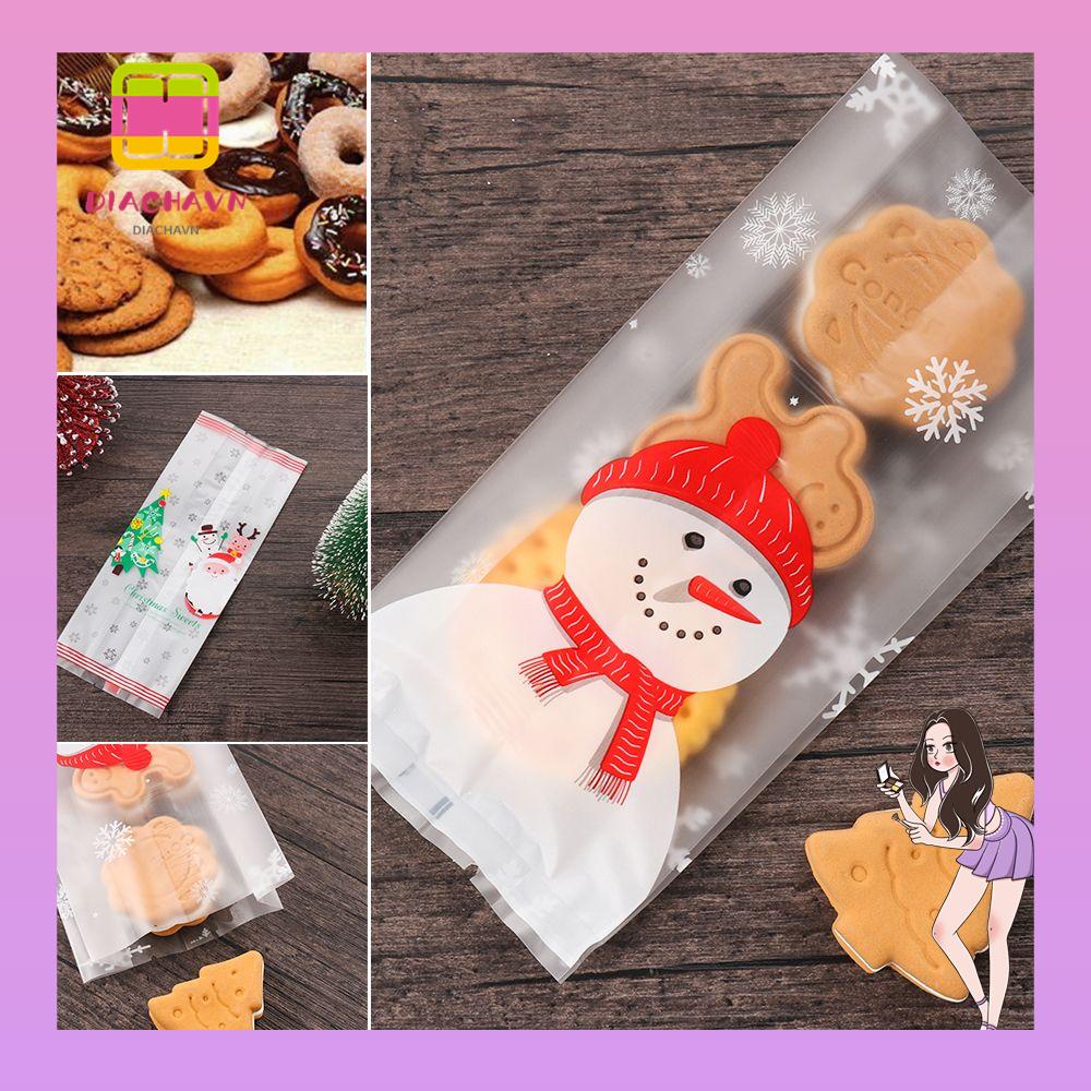 Set 10 / 30 Túi Nhựa Đựng Kẹo Họa Tiết Giáng Sinh Dễ Thương